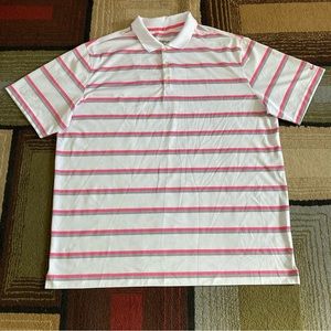 Nike Golf Tour Performance Polo Shirt Pink Gray Striped Men's Size 2XL